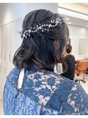 セット/お呼ばれヘア/ヘアアレンジ/ハーフアップ/ボブアレンジ