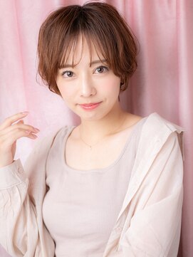 モッズヘア 上尾西口店(mod's hair) ナチュラルブラウン抜け感丸みショートマッシュY上尾30代40代