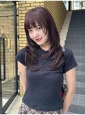 上田/顔周りレイヤーハッシュカットミディアムレイヤーウルフ