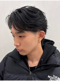 フェザーパーマ/センターパート/men's/ウルフ/曲がる縮毛矯正
