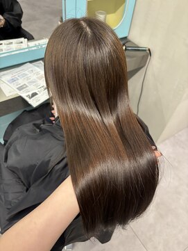 ノー バイ イオエ 西梅田(no. by ioe) ブリーチなしカラー/髪質改善/ミルクティーベージュ/小顔へア