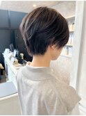 福山人気20代30代前下がり刈り上げショート小顔骨格補正パーマ