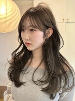 ライン(LINE)&nbsp;韓国風/レイヤー/前髪カット/オリーブ/透明感/ハッシュカット