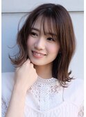 アンニュイなナチュラルミディ/ロングボブ20代30代