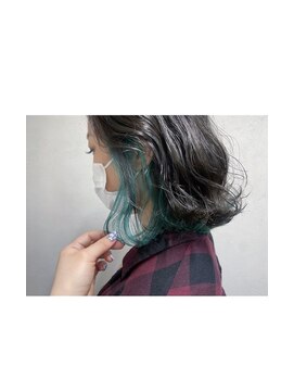 アジールヘア 東上野店(agir hair) エメラルドグリーンカラー