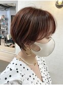 丸みショート×レッドブラウン【コワファースト長崎】