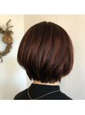 レイヤーミニボブ×ピンクブラウン