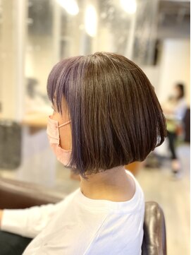 アンプリュス リアン(1+ Unplus lien) 前下がりボブデザインカラーツートンカラーラベンダー/亀戸