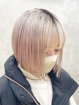 スー 渋谷(suu) ペールピンクカラーケアブリーチダブルカラー髪質改善