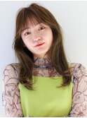 【Gallica】オリーブベージュ/顔まわりレイヤー/大人かわいい
