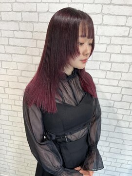 ミューバイケンジ(miu by KENJE) miu　レイヤーロング&ボルドーカラー