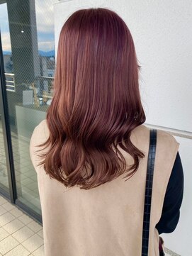 セプト 天神大名(SEPT.) ピンクバイオレット　暖色系　ピンクカラー　ゆる巻きセミロング