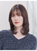 ★くびレイヤー地毛風グレージュ小顔レイヤー★グレーベージュ