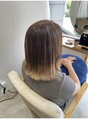 《緑橋/城東区/女性サロン》切りっぱなしロブ×ハイライト