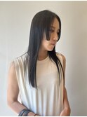 黒髪ロング姫カット