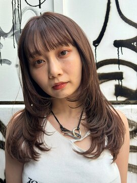 ノイ(noi) 顔周りレイヤーカットくびれヘアミルクティーベージュカラー