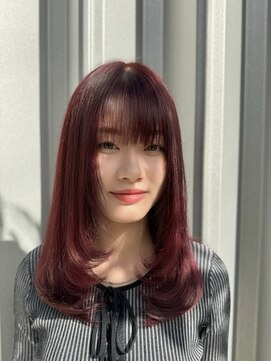 ヘアー ガーデン HAIR Garden チェリーレッド　Layerstyle