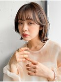 愛されシースルーバングくびれヘアチェリーブラウンうるツヤ