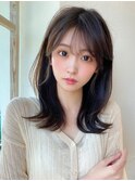 ミディアムウルフひし形シルエットひし形ボブヨシンモリ