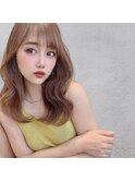 ブリーチなしダブルカラーアプリコットオレンジグレージュ韓国