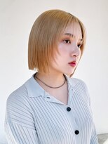 シオン(shion)&nbsp;くすみベージュボブルフワンレン秋色オリーブカラー_F0427