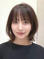 ソワネ 表参道(soigne)&nbsp;表参道酸性ストレートパーマ艶髪ミディアムレイヤーベージュ40代