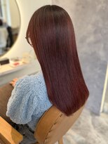 カノエ 福岡香椎店(canoe)&nbsp;レッドカラー 髪質改善 顔周りカット ブリーチなしダブルカラー