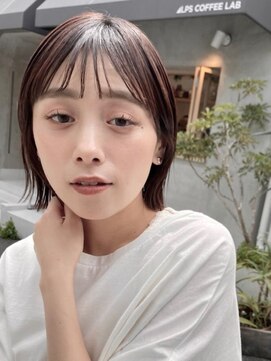 プール(POOL) 【本山貴志】ラベンダーアッシュ　シースルーバングボブ