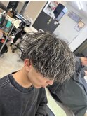 メンズパーマ金メッシュツイスパマッシュ