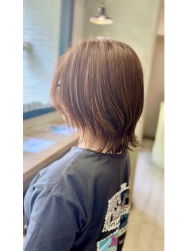 ヘアーアートシフォン 川口東口店(hair art chiffon) ミルクティーブロンドのデジタルパーマくびれミディアム