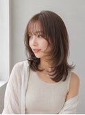 30代40代50代/大人かわいい/グレイカラー/ミディアムレイヤー