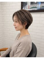 アース 大分森町店(HAIR&MAKE EARTH)&nbsp;白髪ぼかしハイライト×丸みショート