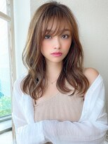 AFLOAT/矢田菜津紀/表参道/レイヤーくびれセミディ/ブラウン