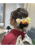 成人式ヘア　アップスタイル　ヘアアレンジ　2021成人式