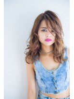 ミエル ヘア 新宿(miel hair) 〈mielhair新宿〉ハイトーン ダブルカラー ウェーブセミディ