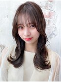 るなstyle ゆるふわセミロング くびれヘア シースルー前髪
