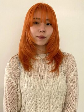 シーン(SCENE) オレンジカラー　レイヤーカット　ダブルカラー【天神/今泉】