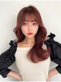 【前川薫子】色気レイヤー韓国普通くびれヘア　チェリーレッド