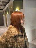 ブリーチ無しダブルカラーオレンジブラウン