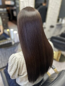 アローズ 久留米店(arose) 20代30代40代シースルーバングヘア×ショコラアッシュ