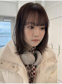 イメチェン外ハネボブ美髪ワイドバングレイヤー縮毛矯正/原宿