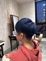 エヌアンドエー 杉戸高野台店(N&A)&nbsp;ブルーで魅せる　ツーブロック×洗練マッシュ/ブリーチ/Wカラー