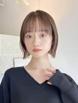 サンドイエナ 横浜店(sand yena)&nbsp;くびレイヤーボブルフネビージュ小顔ワンレンこなれミディ