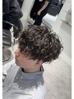 エイド 渋谷(aid) ツーブロコンパクト刈り上げマッシュ無造作スパイラルパーマ