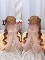 秋葉原コットン ヘアセット専門店&nbsp;立体リボンくるみちゃんヘア