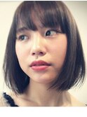 大人っぽさアップミディアムボブアッシュブラック金沢◎20代30代