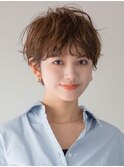 マッシュショート 大人可愛い うる艶髪 暖色系カラー 30代40代