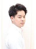 ナチュラル・ショート・ツーブロック・パーマ
