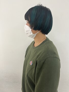 エンドリンク(endlink) ブラック×グリーン デザインボブ