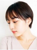 三軒茶屋_レディース_ショート_ナチュラル_ブラウン_丸み_小顔